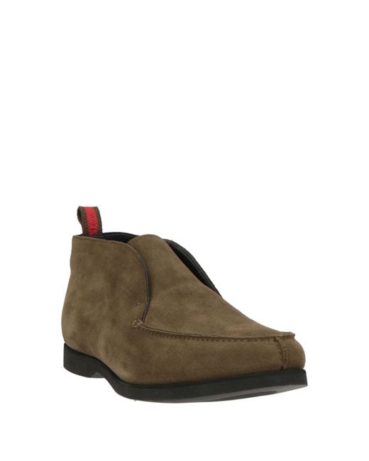 Kiton Brown Military Ankle Boots Calfskin for men