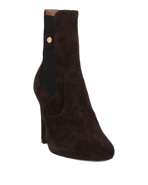 Laurence Dacade Black Dark Ankle Boots Leather, Textile Fibers
