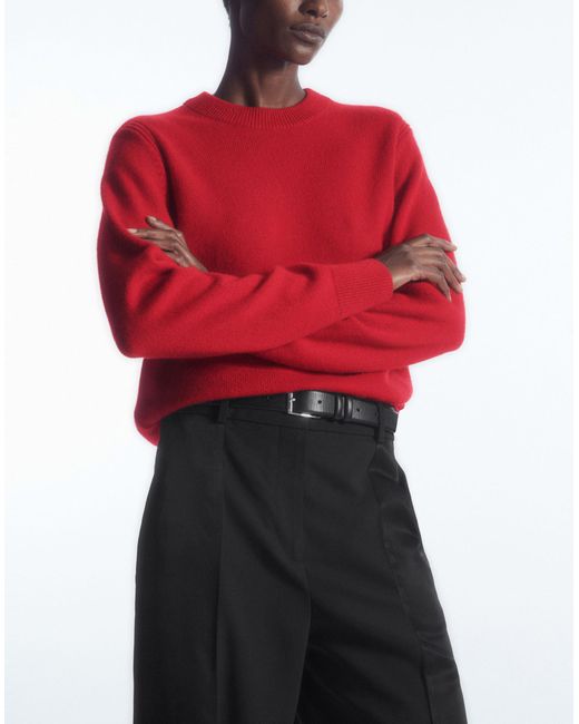 COS Red Pure Cashmere Sweater