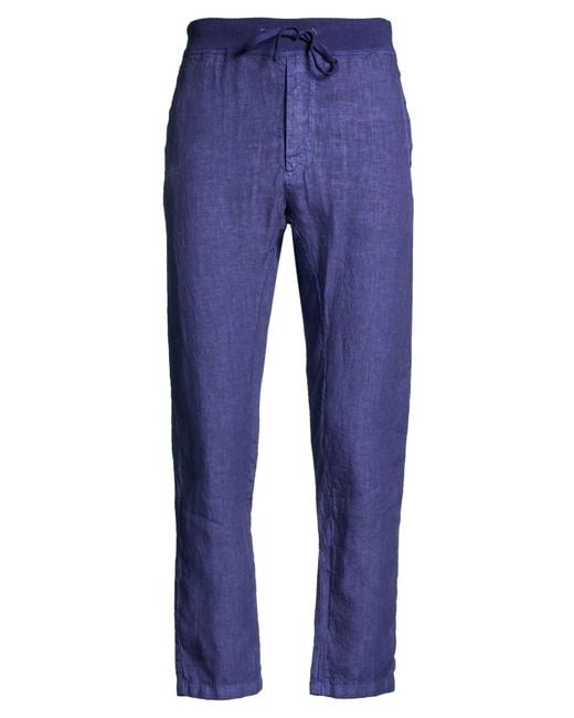 120% Lino Blue Pants Linen for men