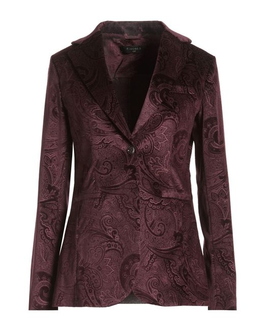 Circolo 1901 Purple Blazer Cotton, Elastane
