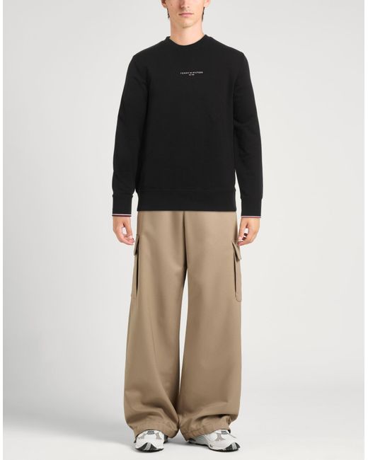 Tommy Hilfiger Black Sweatshirt Cotton, Elastane for men