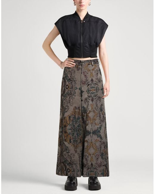 Uma Wang Gray Pants Virgin Wool, Viscose, Acetate