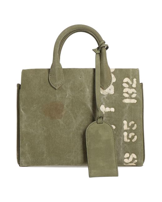 READYMADE Green Military Handbag Textile Fibers, Leather