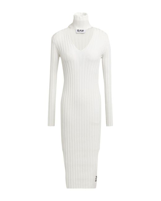 Ice Play White Midi Dress