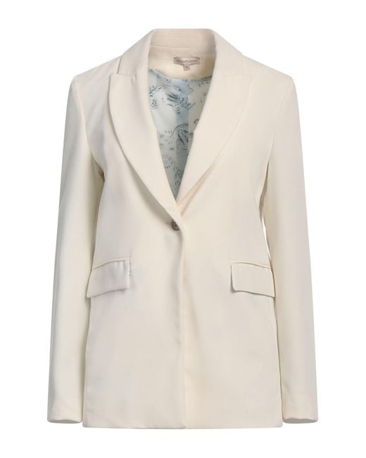 Camicettasnob White Ivory Blazer Polyester, Viscose, Elastane
