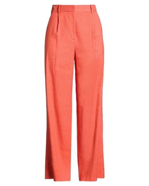 Veronica Beard Red Pants Linen, Viscose, Elastane