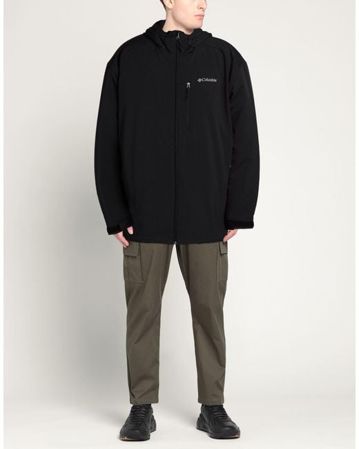 Columbia Black Coat Polyester, Elastane for men