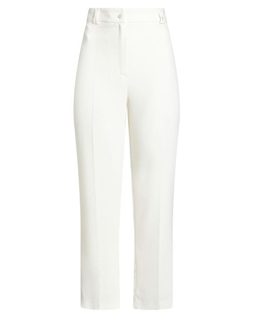 HEBE STUDIO White Pants Polyester