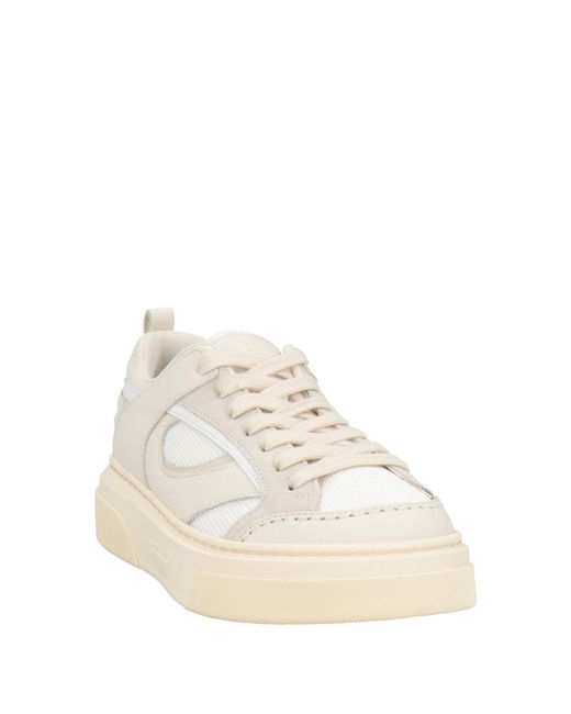 Ferragamo Natural Sneakers Calfskin, Textile Fibers