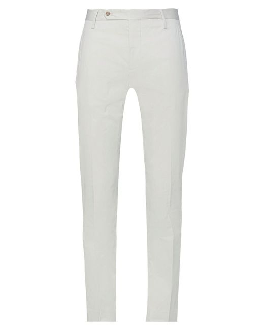 Entre Amis White Pants Cotton, Elastane for men