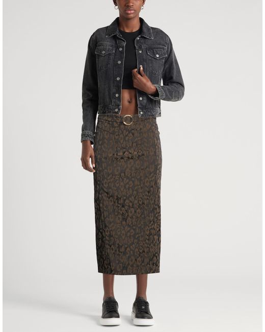 Just Cavalli Gray Midi Skirt Polyester, Polyamide, Elastane