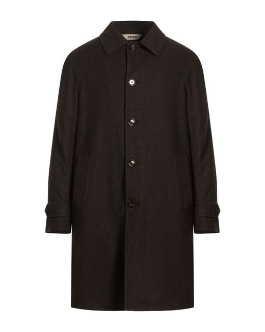 Aspesi Black Dark Coat Virgin Wool, Cashmere for men