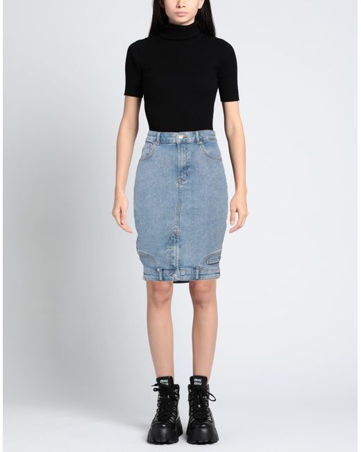 Moschino Blue Denim Skirt Cotton, Elastane