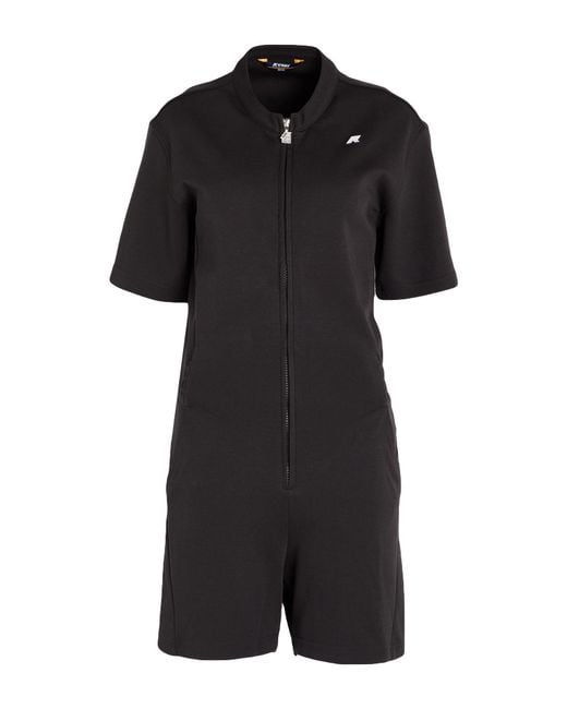 K-Way Black Playsuit Cotton, Polyester, Elastane