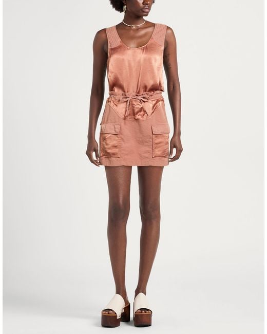 Pinko Pink Mini Dress Cotton, Elastane, Viscose, Lyocell