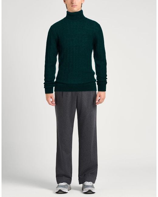 Messagerie Green Turtleneck Alpaca Wool, Polyamide, Wool for men