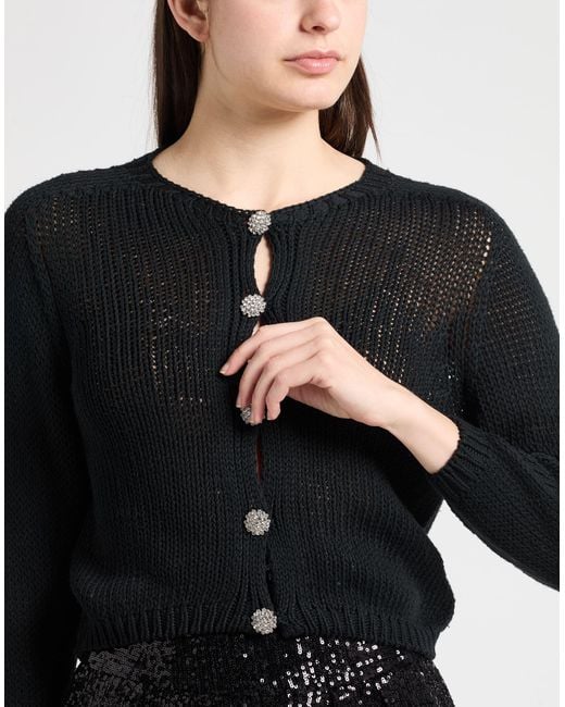 ViCOLO Black Cardigan Cotton, Polyamide
