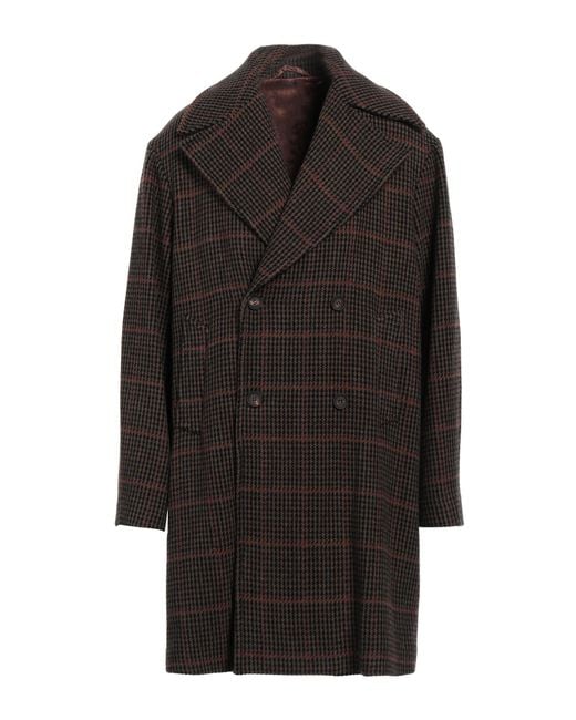 Doppiaa Black Khaki Coat Alpaca Wool, Polyamide for men