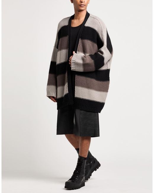 Rick Owens Black Cardigan Virgin Wool for men