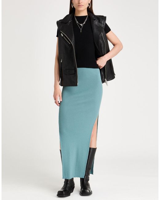 Rick Owens Blue Deep Maxi Skirt Virgin Wool, Polyamide, Elastane