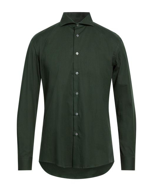 Daniele Alessandrini Green Shirt Cotton, Elastane for men
