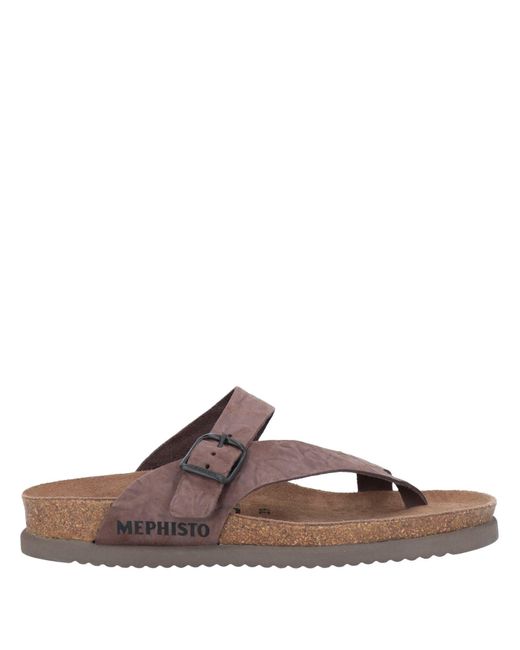 Mephisto Leather Toe Strap Sandals in Cocoa (Brown) for Men Lyst