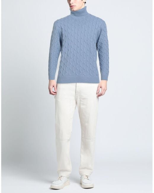 Luigi Borrelli Napoli Blue Turtleneck for men