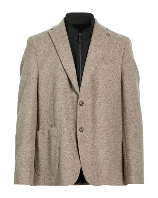 DIGEL Brown Jacket Polyacrylic, Virgin Wool, Polyester for men