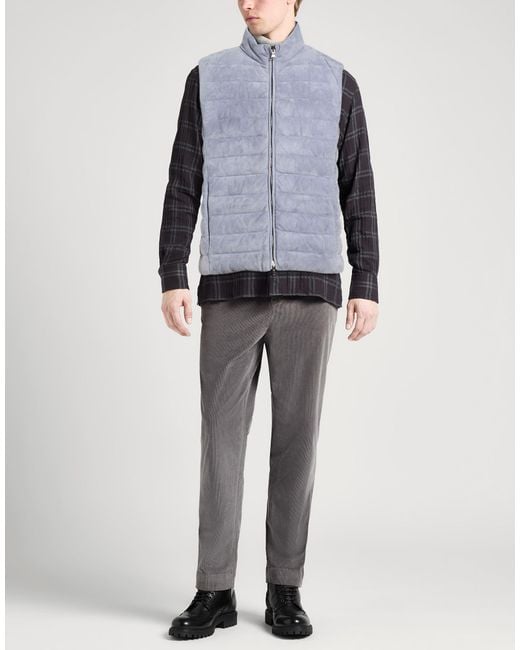 Paul & Shark Blue Slate Vest Goat Skin for men