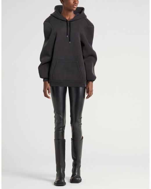 Courreges Black Sweatshirt Cotton, Polyester, Polyurethane, Elastane