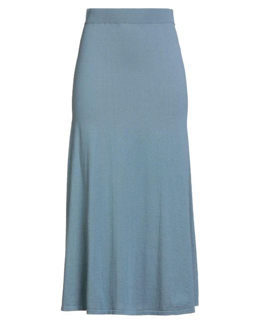 Fedeli Blue Slate Maxi Skirt Cotton