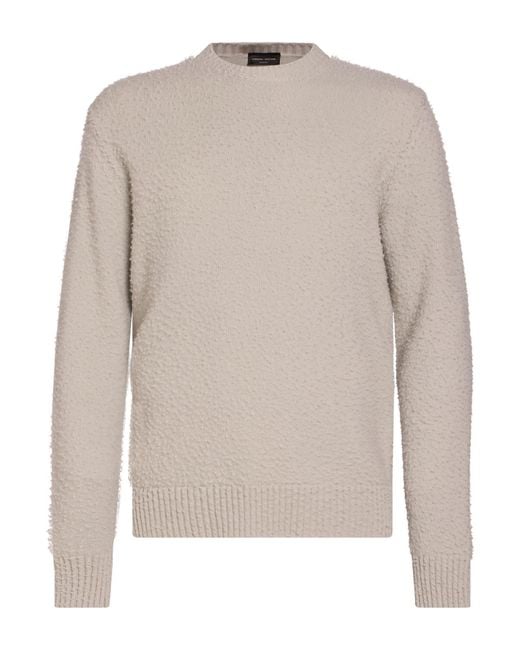 Roberto Collina Blue Sweater Merino Wool for men