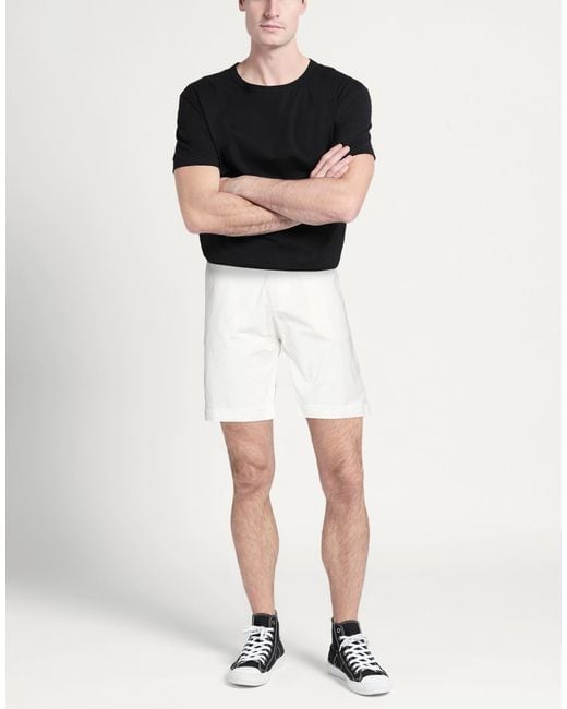 Alpha Studio White Shorts & Bermuda Shorts Cotton, Elastane for men