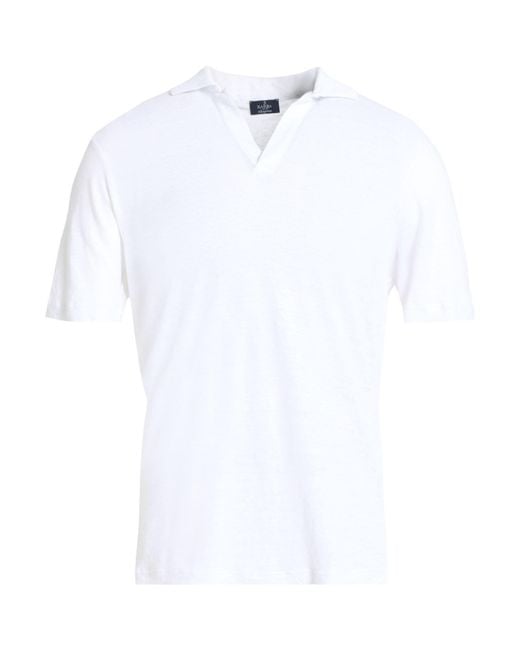 Barba Napoli White Polo Shirt Linen for men