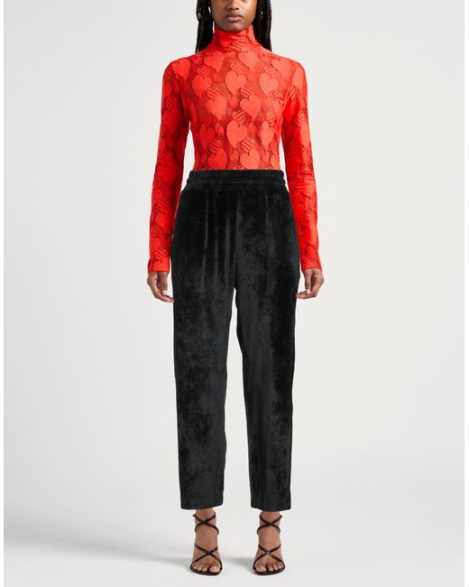 Gcds Black Pants Polyester, Elastane