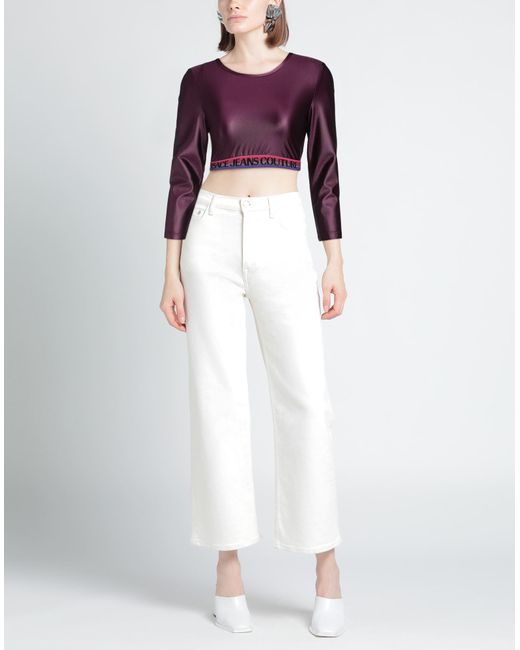 Versace Jeans Couture Purple Plum T-Shirt Polyamide, Elastane