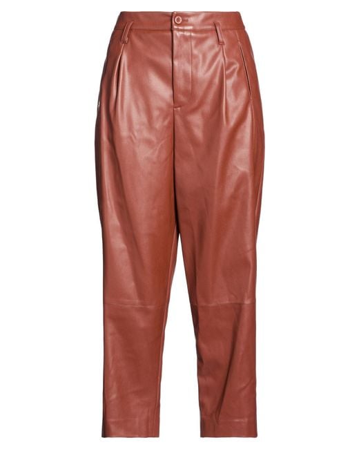 Manila Grace Red Pants Polyester, Polyurethane