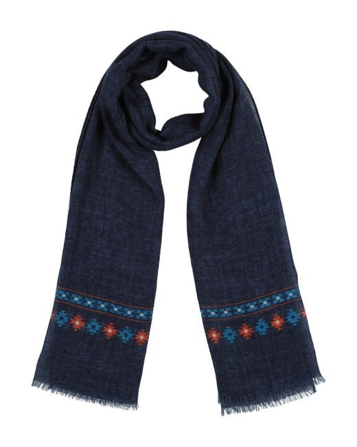 Luigi Borrelli Napoli Blue Scarf Cashmere for men