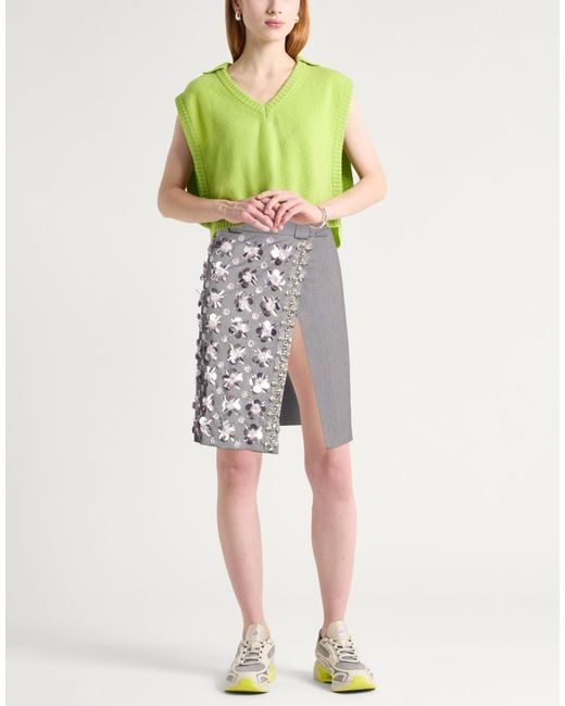 DES_PHEMMES Gray Midi Skirt