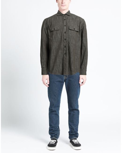 Alessandro Gherardi Black Denim Shirt for men