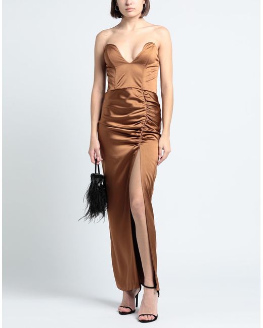 ACTUALEE Brown Maxi-Kleid
