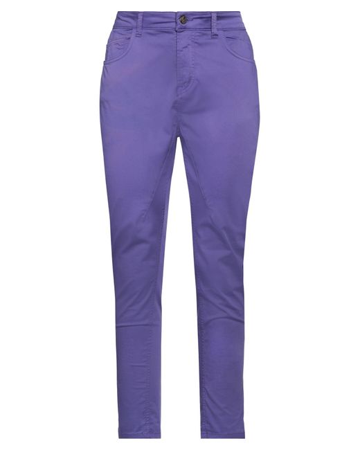 Manila Grace Purple Pants Polyamide, Cotton, Elastane