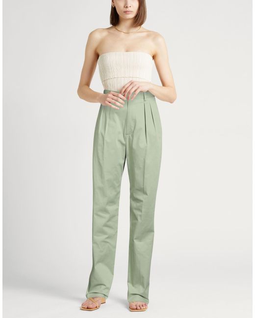 Etro Green Pants Cotton, Elastane