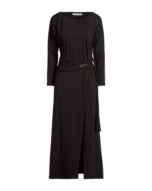 SIMONA CORSELLINI Black Maxi Dress Polyester, Elastane