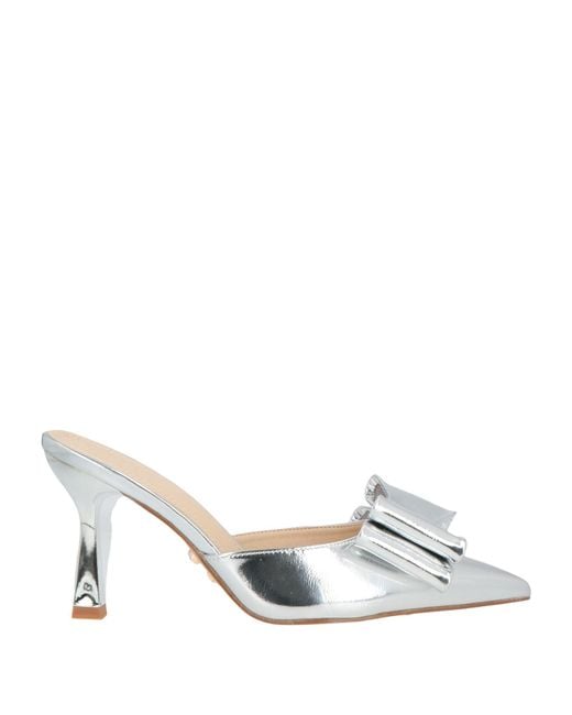 Twenty Four Haitch White Mules & Clogs