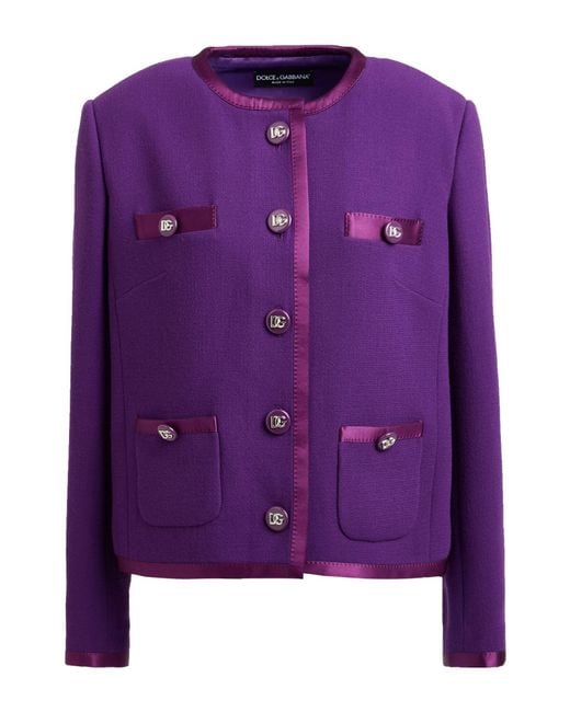 Dolce & Gabbana Purple Jacket Wool, Silk, Polyester