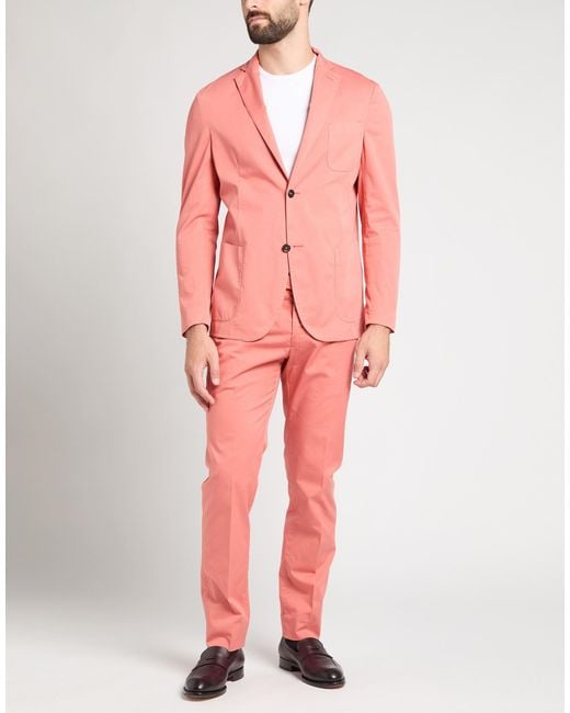 Incotex Pink Suit Cotton, Elastane for men