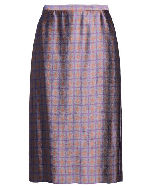 Dries Van Noten Purple Midi Skirt Viscose, Silk