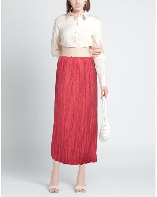 Khaite Red Midi Skirt